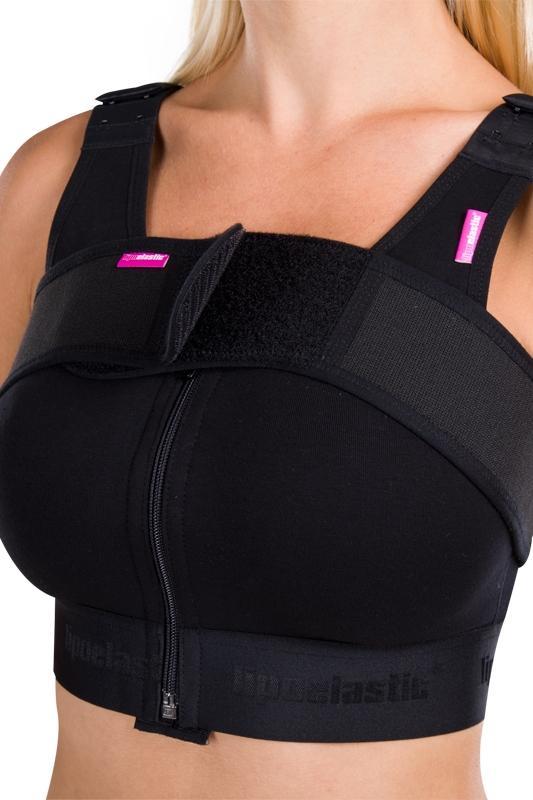 Maam Garments Magnetique Post OP Black Compression Bra Front Close and 2  Eastic Band : : Clothing, Shoes & Accessories