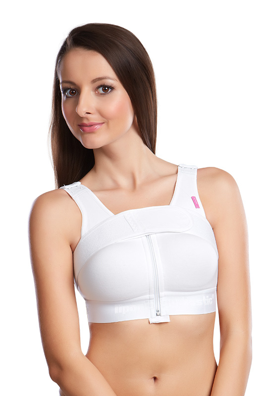 LIPOELASTIC® PI Super Variant - Post Surgery Bra - Cotton Seamless Cups  with Front Adjustable Hook and Eye Fastening (US, Alpha, X-Small, Regular,  Regular, Black) at  Women's Clothing store