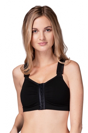 Women Front Breast Support Bra Implant Stabilizer Post Surgery Compression  Underwear Surgical Augmentation Bralette (Color : Black, Size : Small) at   Women's Clothing store